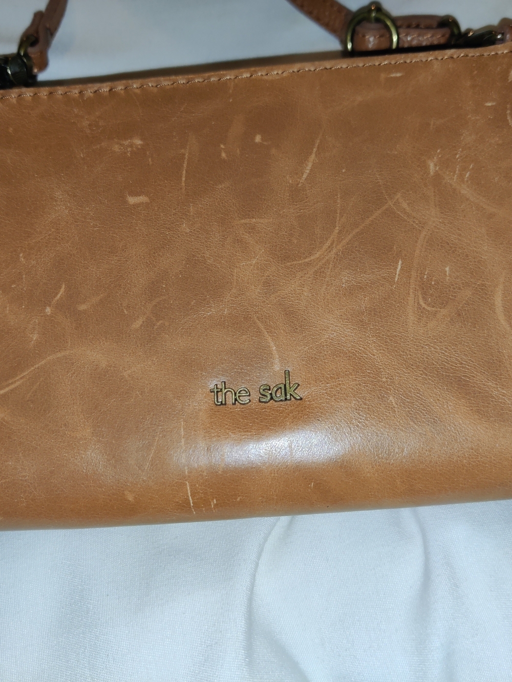 The Sak Women's Tan Leather Crossbody Bag (Missing Wristlet See Pics)